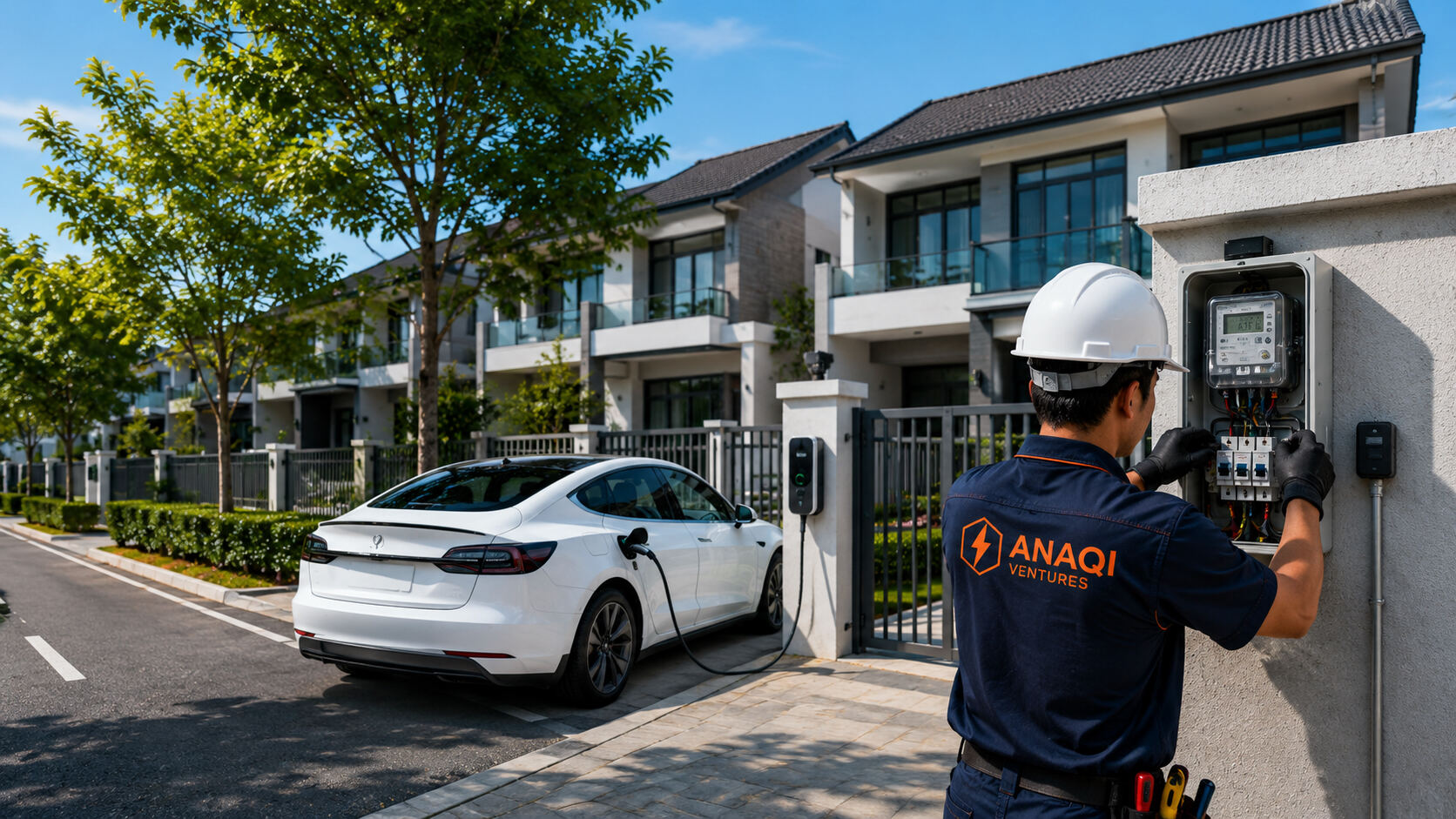 Kontraktor elektrik Anaqi Ventures membuat kerja meter TNB di kawasan perumahan Selangor